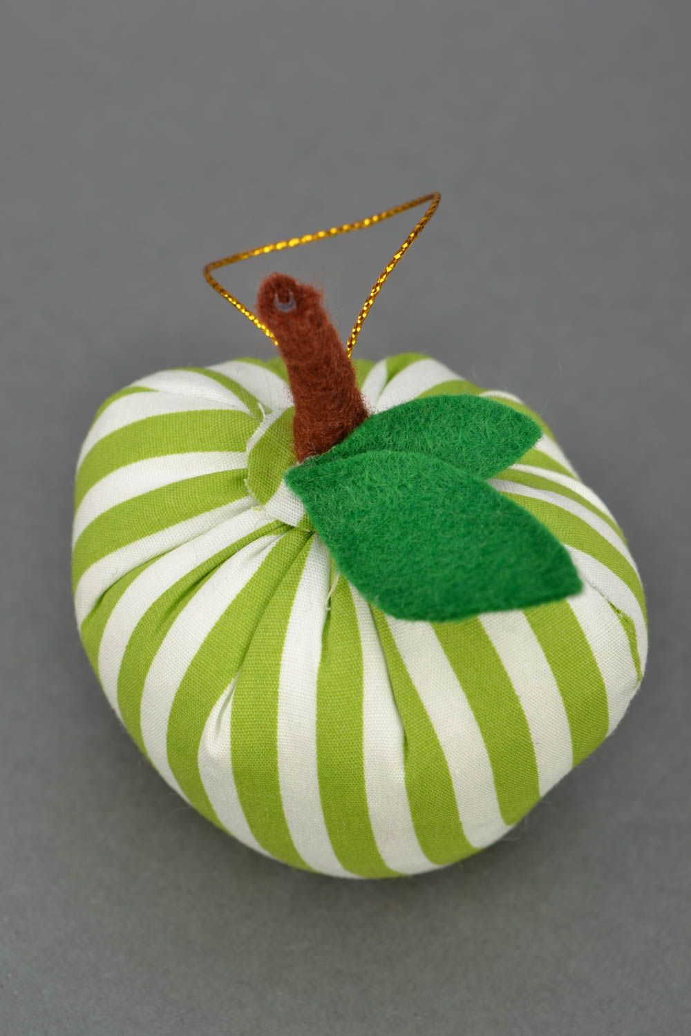 Handmade toy with eyelet Striped Apple photo 4