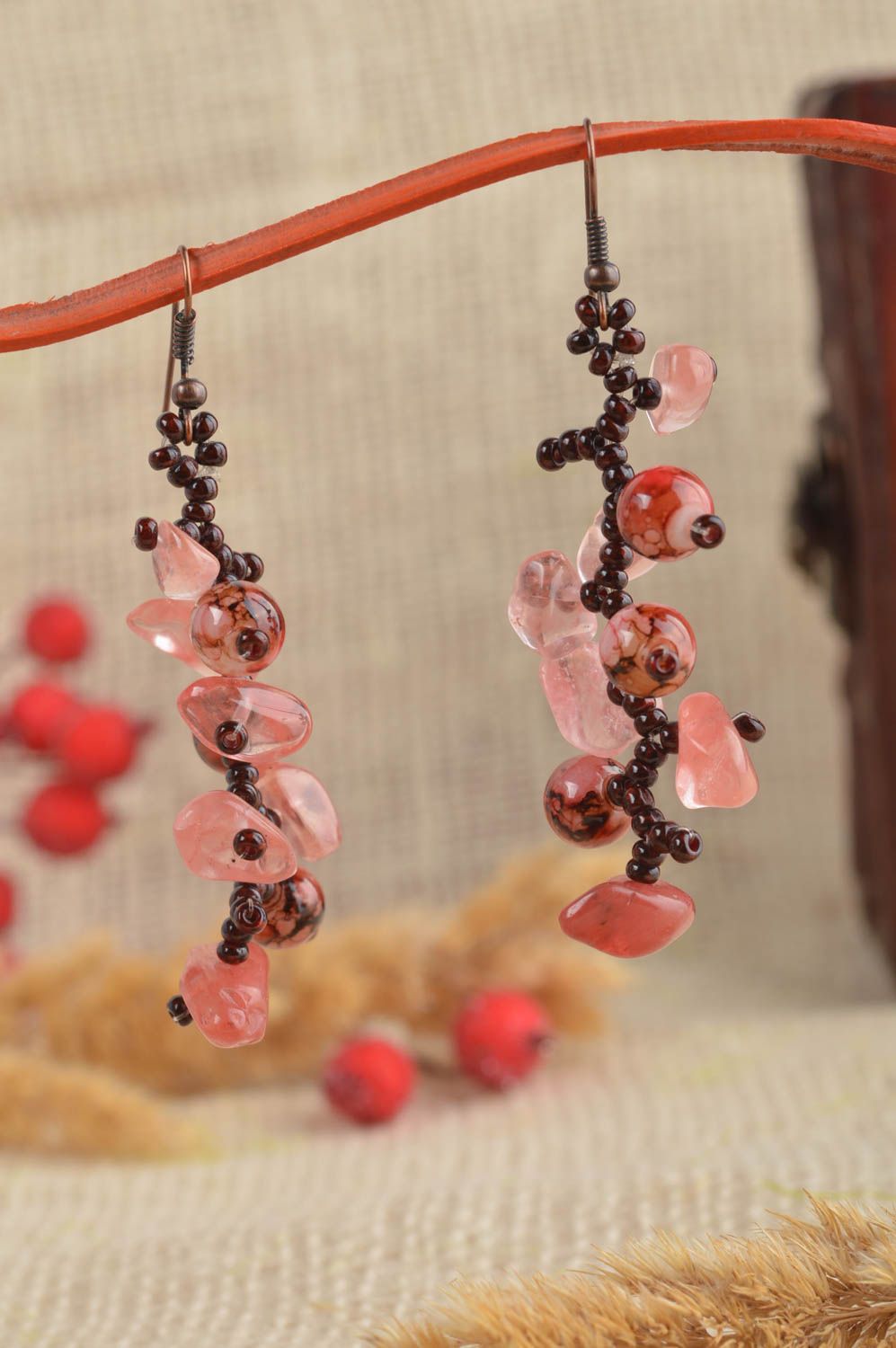 Stylish handmade woven bead earrings beaded earrings fashion trends photo 1