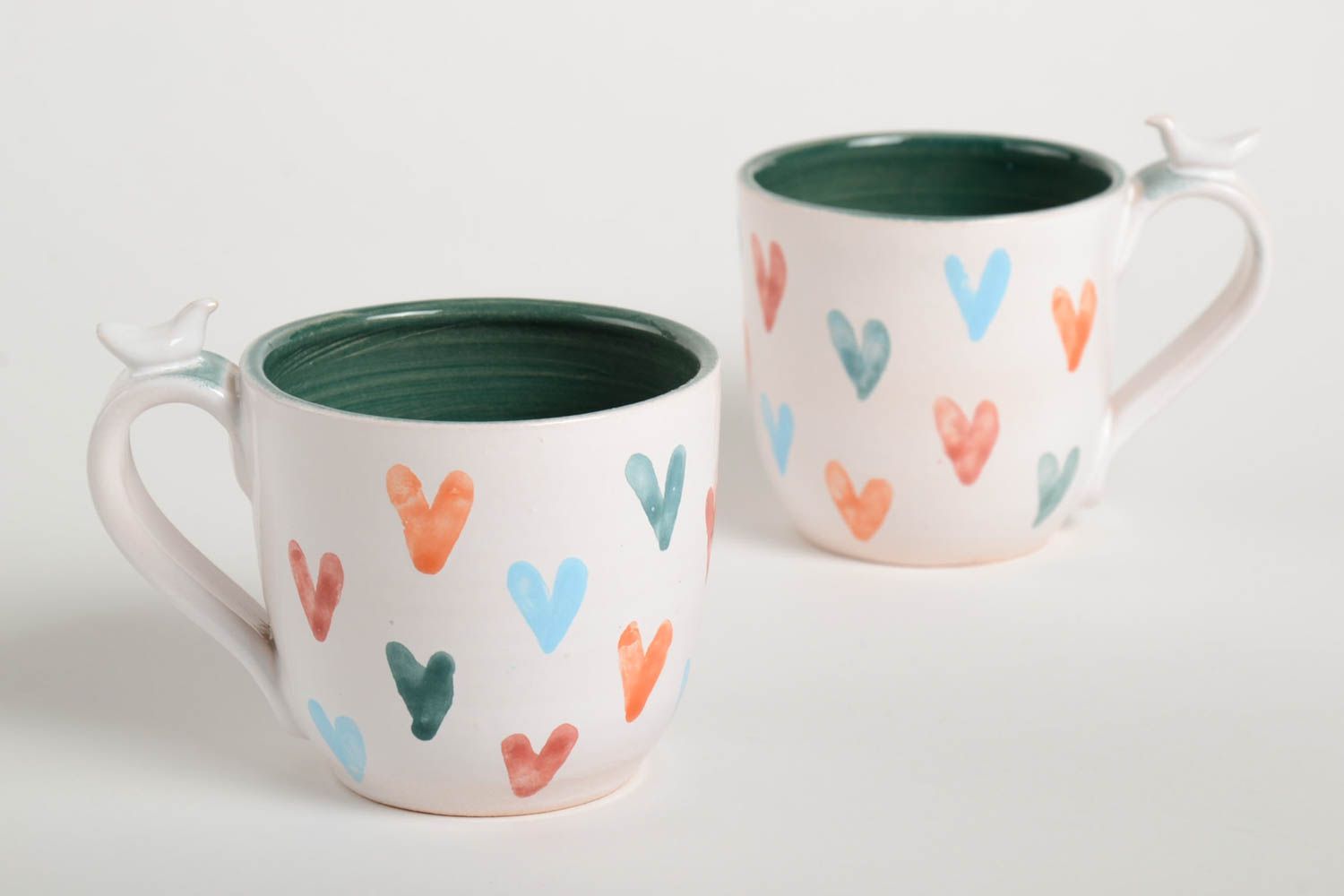 2 tazas originales hechas a mano de arcilla vasijas de barro menaje de cocina foto 1