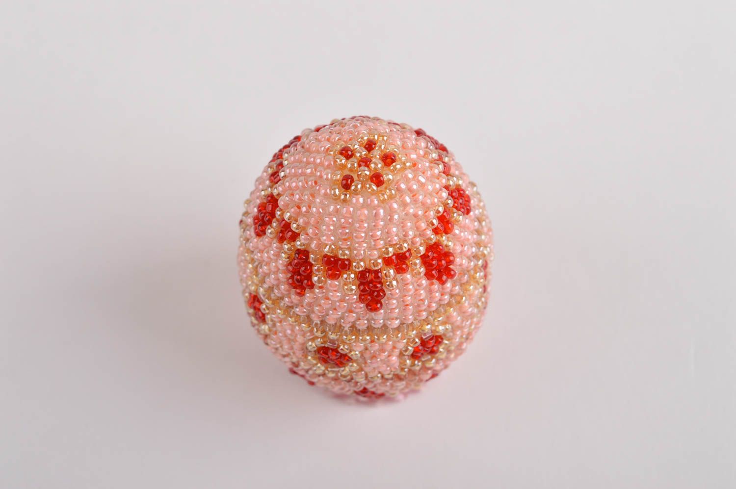 Huevo original artesanal elemento decorativo de abalorios regalo para Pascua foto 3