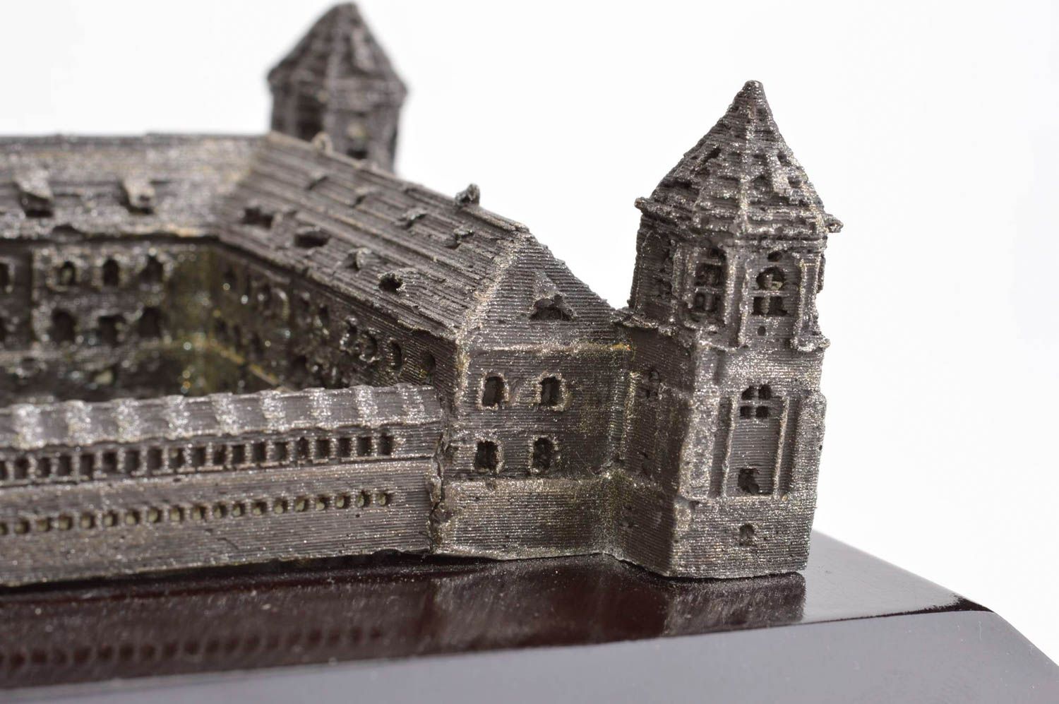 Château miniature fait main Statuette collection Déco intérieur polystone gris photo 4
