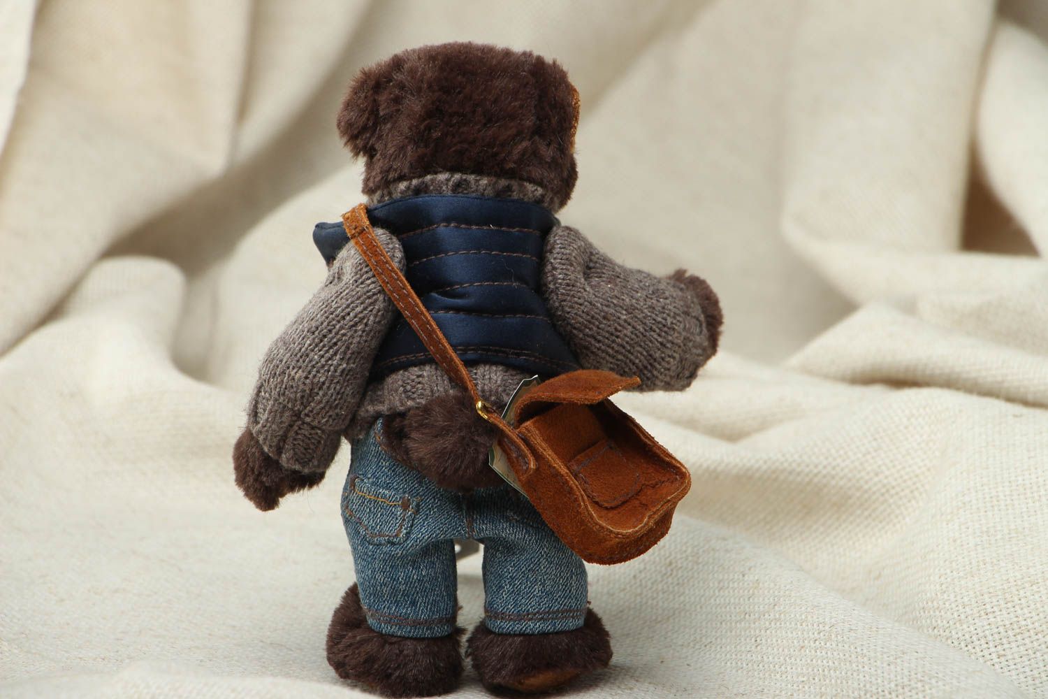 Мягкая меховая игрушка медведь  фото 3