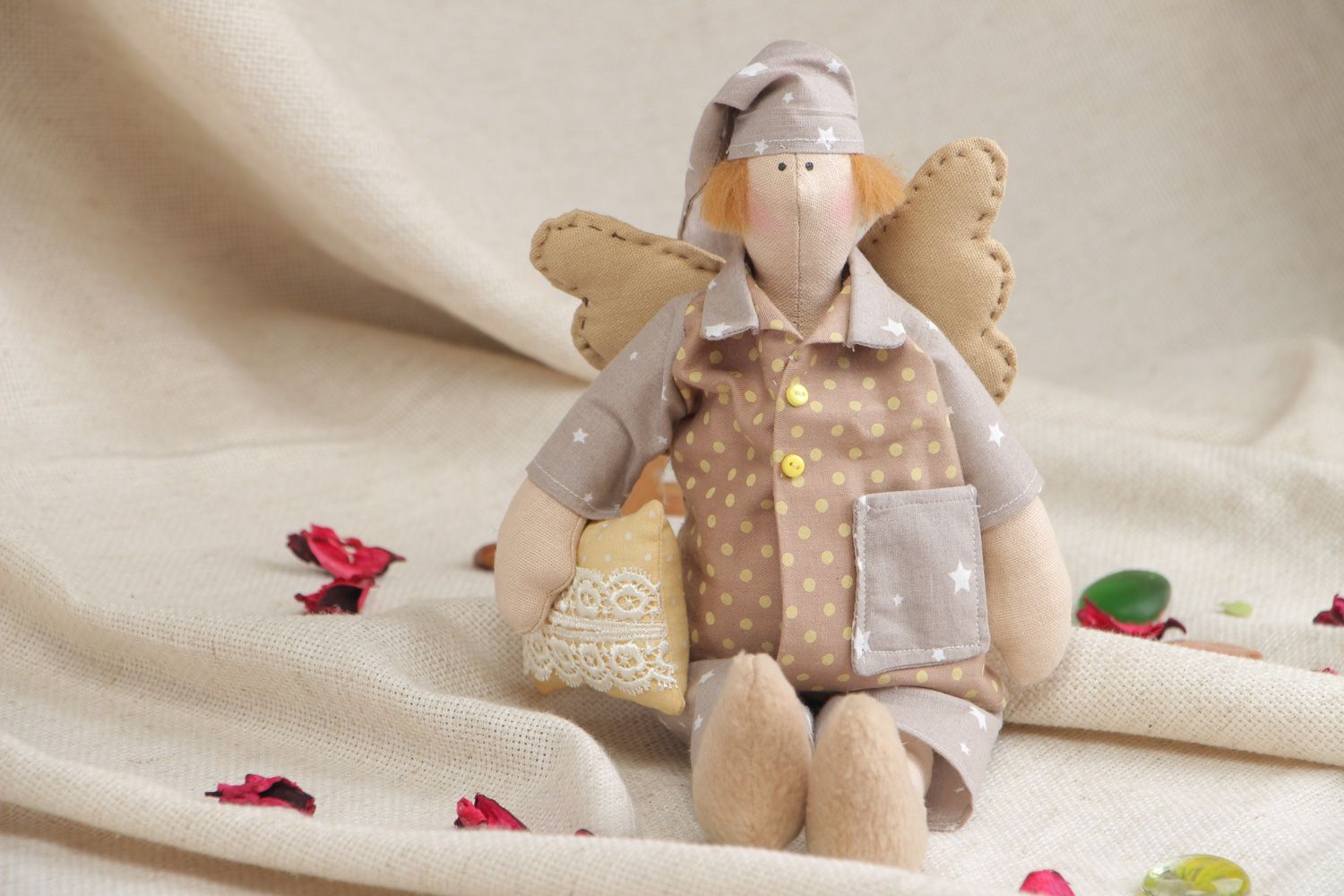 Muñeco de trapo hecho a mano angelito decorativo juguete para niños original  foto 5