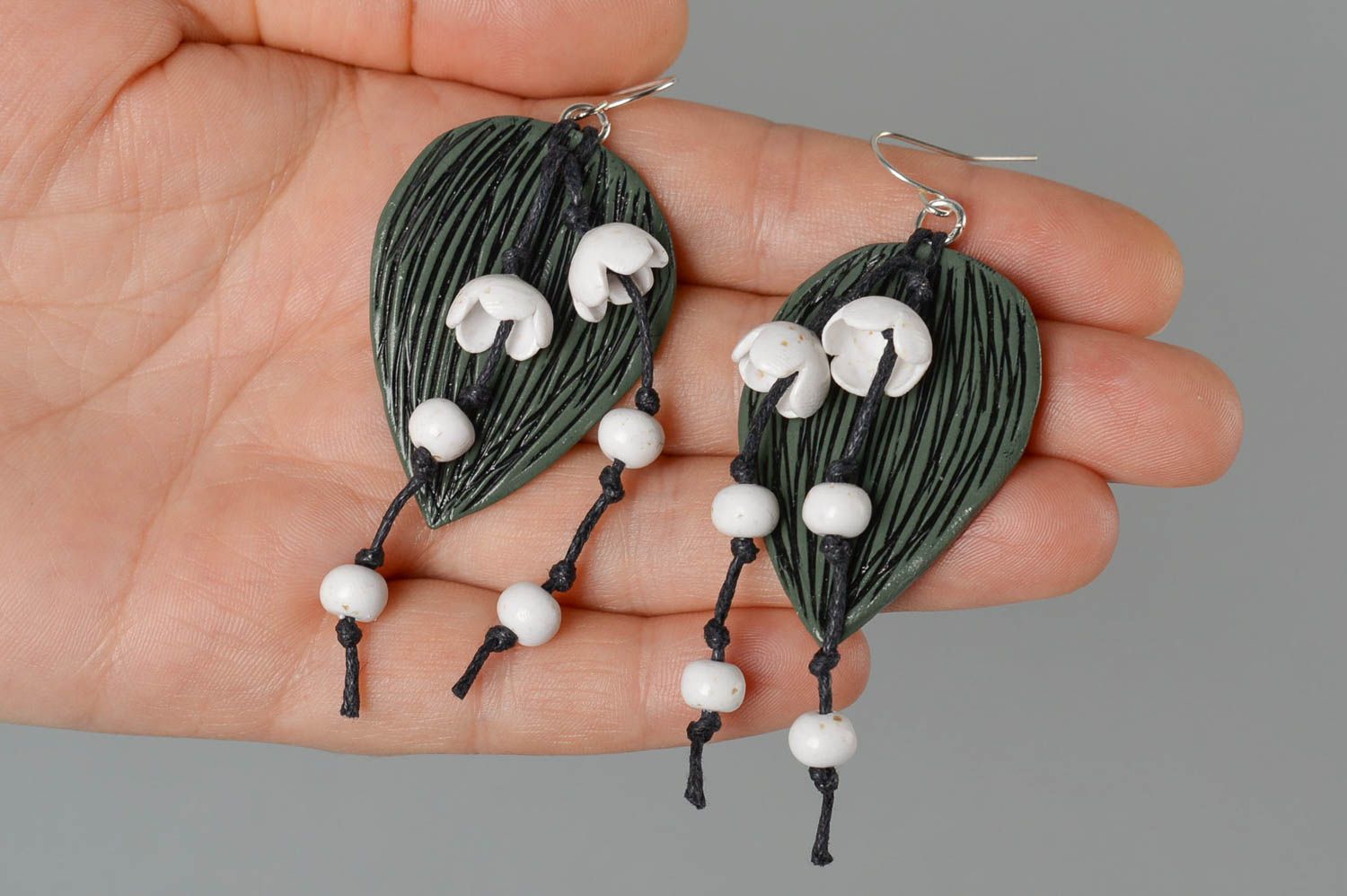 Handmade designer earrings stylish feminine jewelry polymer clay earrings photo 5