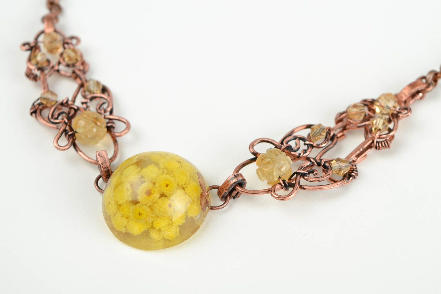 Unusual handmade wire wrap necklace beautiful jewellery metal necklace design photo 5