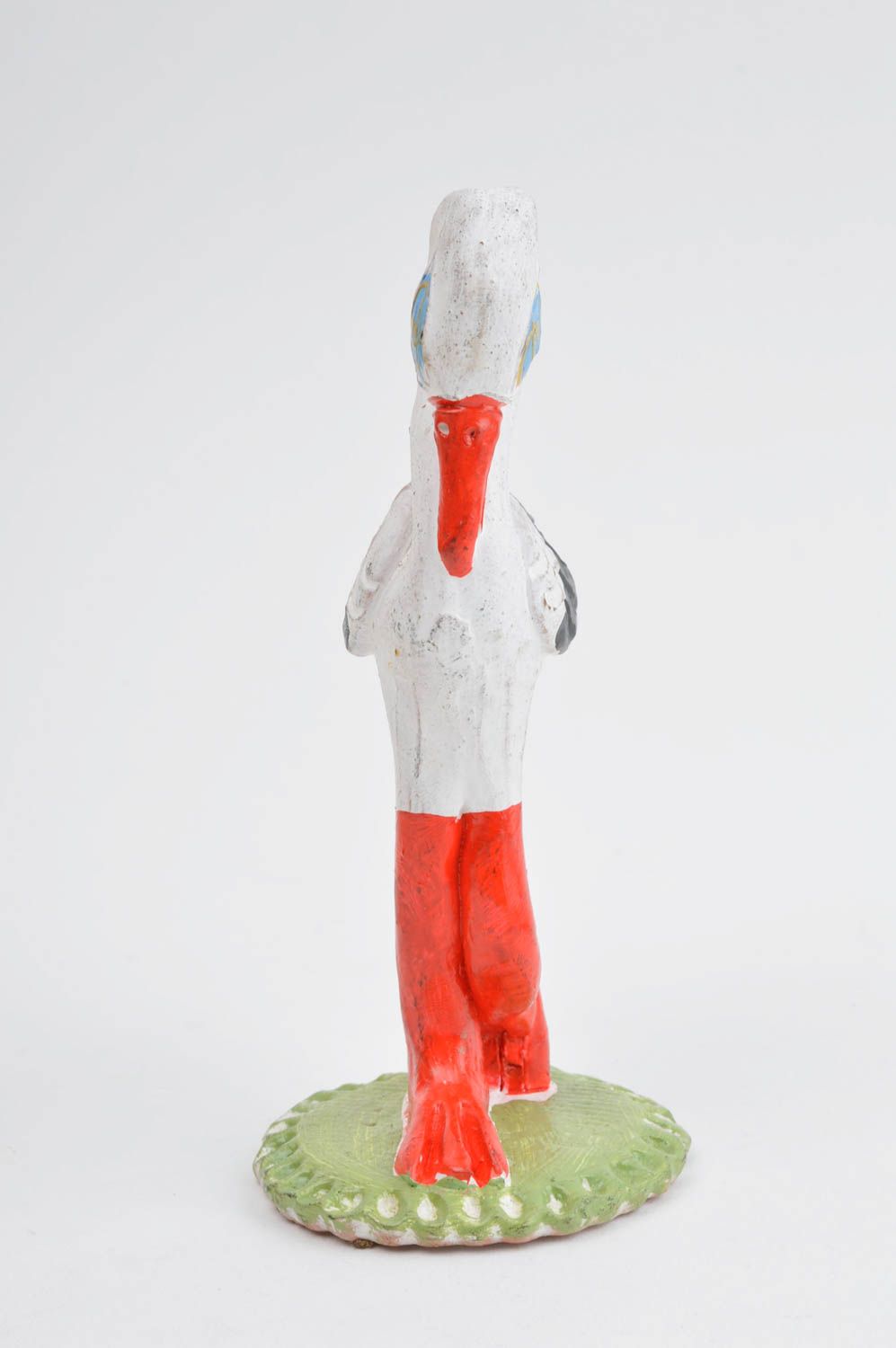 Deko Gans Keramik Figur handmade Deko Figur Wohnzimmer Deko weiß rot schön foto 3