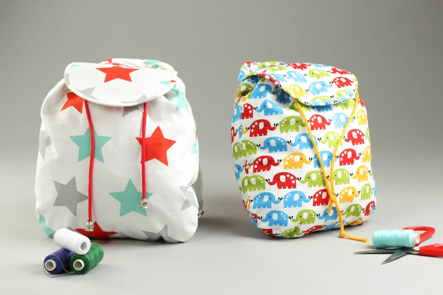 Маленькие рюкзаки ручной работы рюкзаки для ребенка текстильные рюкзаки 2 шт фото 1