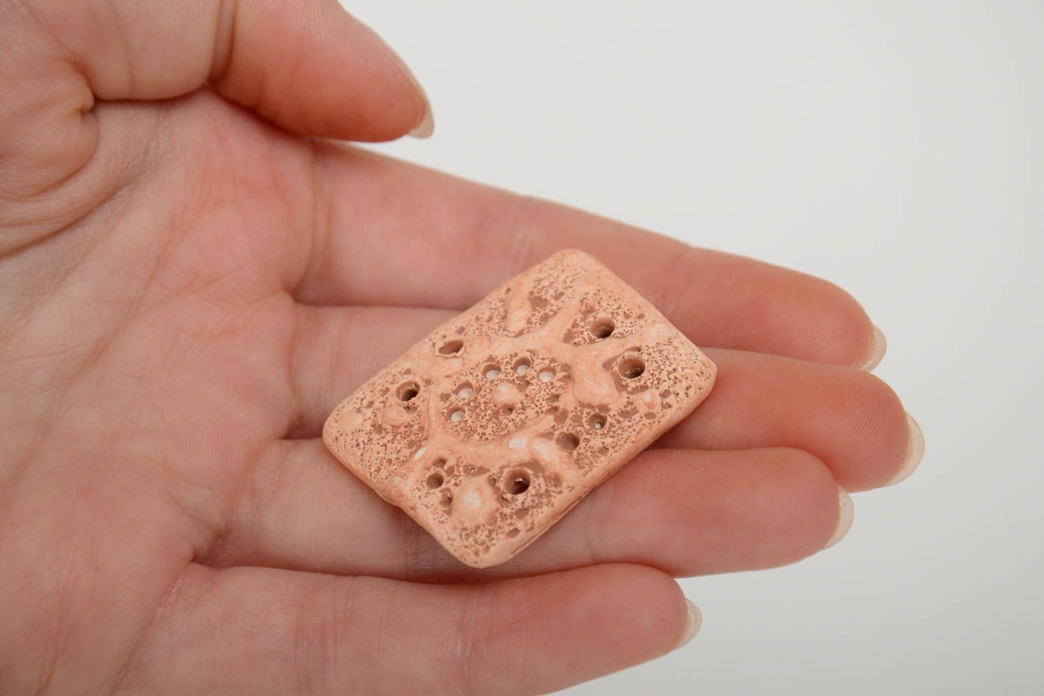 Small homemade designer molded clay blank pendant DIY jewelry making photo 5