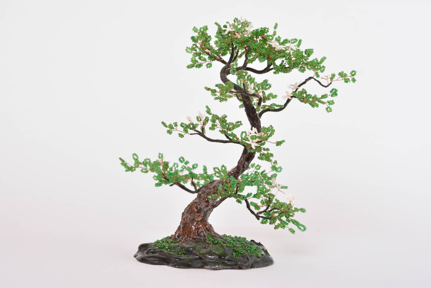 Дерево из бисера handmade дерево бонсай из бисера бонсай из бисера зеленый фото 1