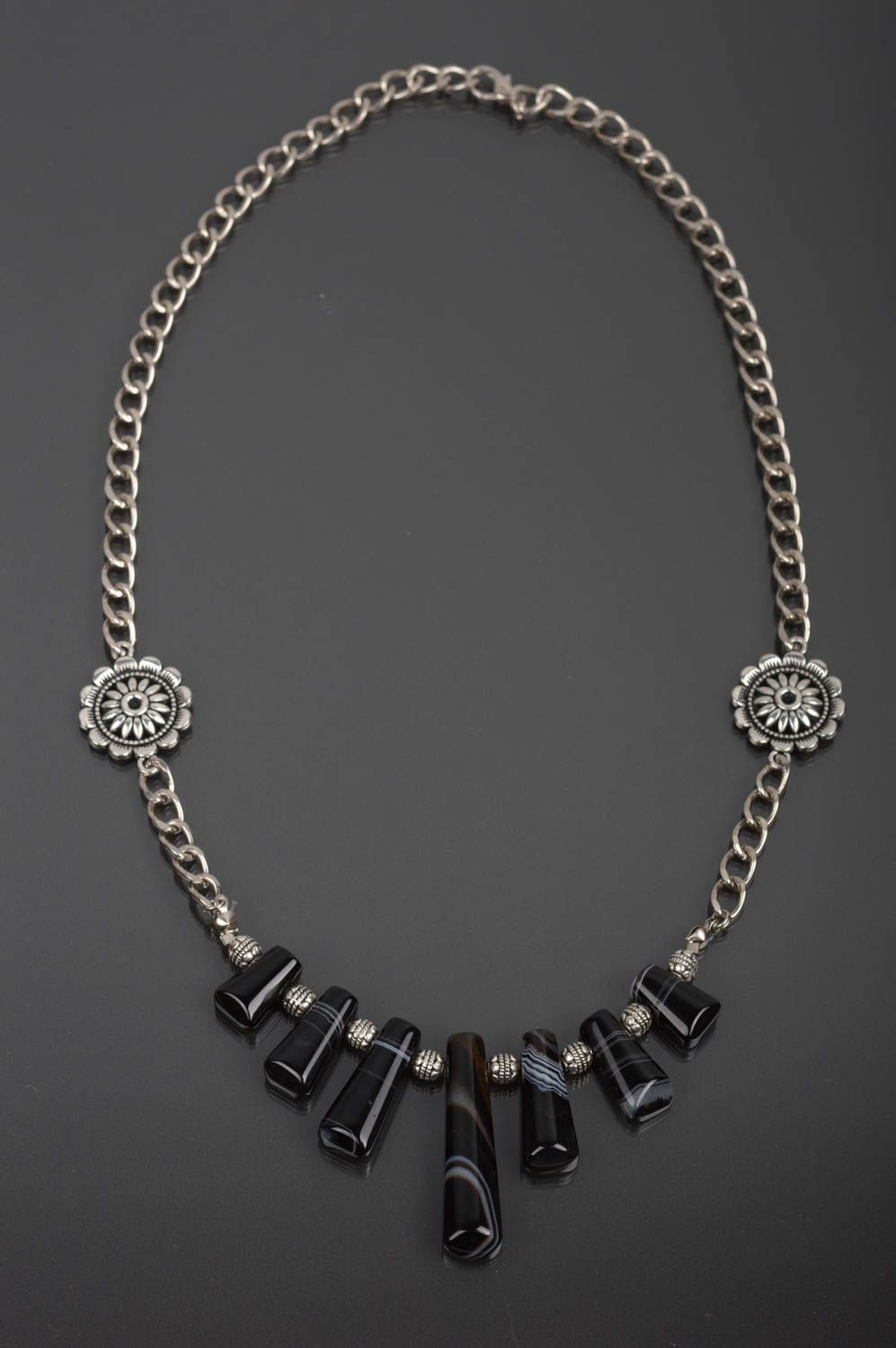 Designer necklace handmade elegant jewelry necklace with natural stone photo 1