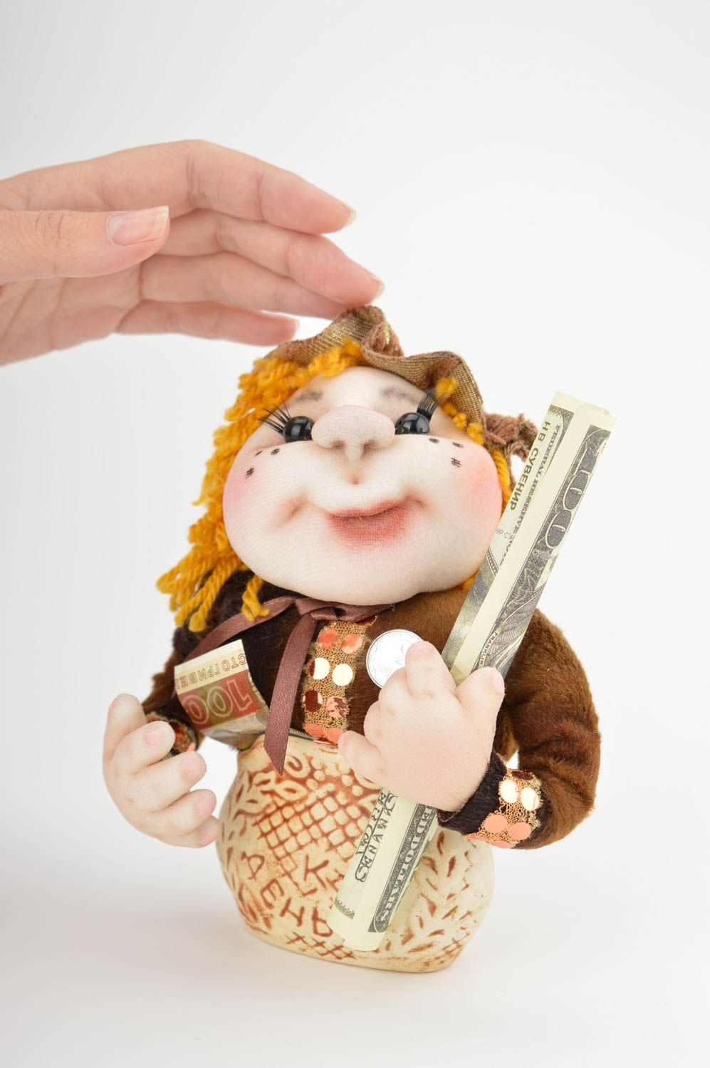 Авторская кукла игрушка ручной работы дизайнерская кукла денежный сувенир фото 5