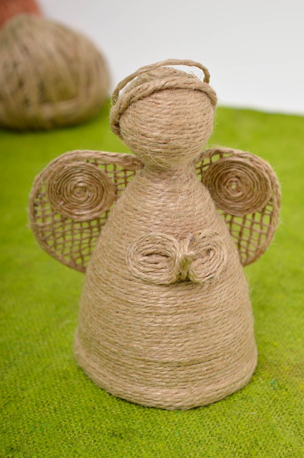 Кукла ручной работы декор для дома фигурка ангела из шпагата статуэтка авторская фото 1
