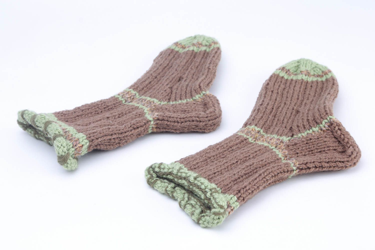 Meias de malha de mistura de lã tricotadas a mão para o inverno foto 2