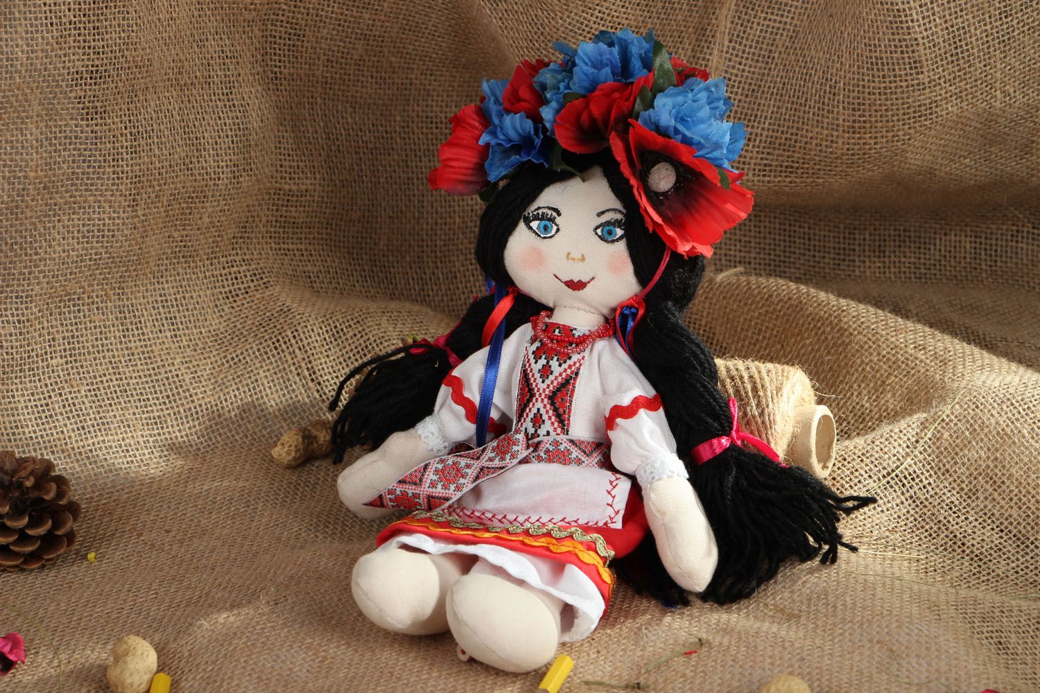 Текстильная кукла в украинском стиле фото 5
