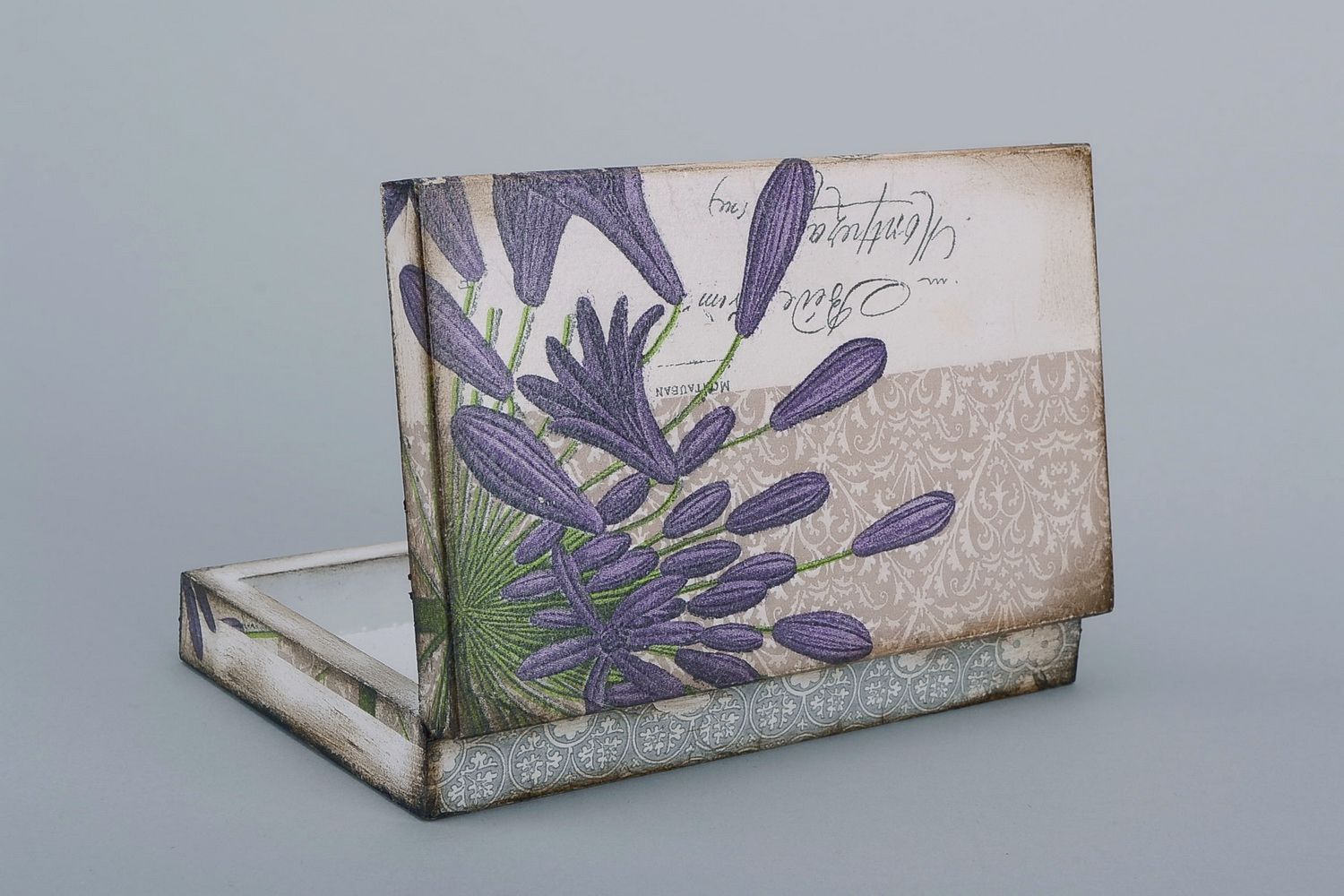 Caja para dinero de madera “Flores” foto 4