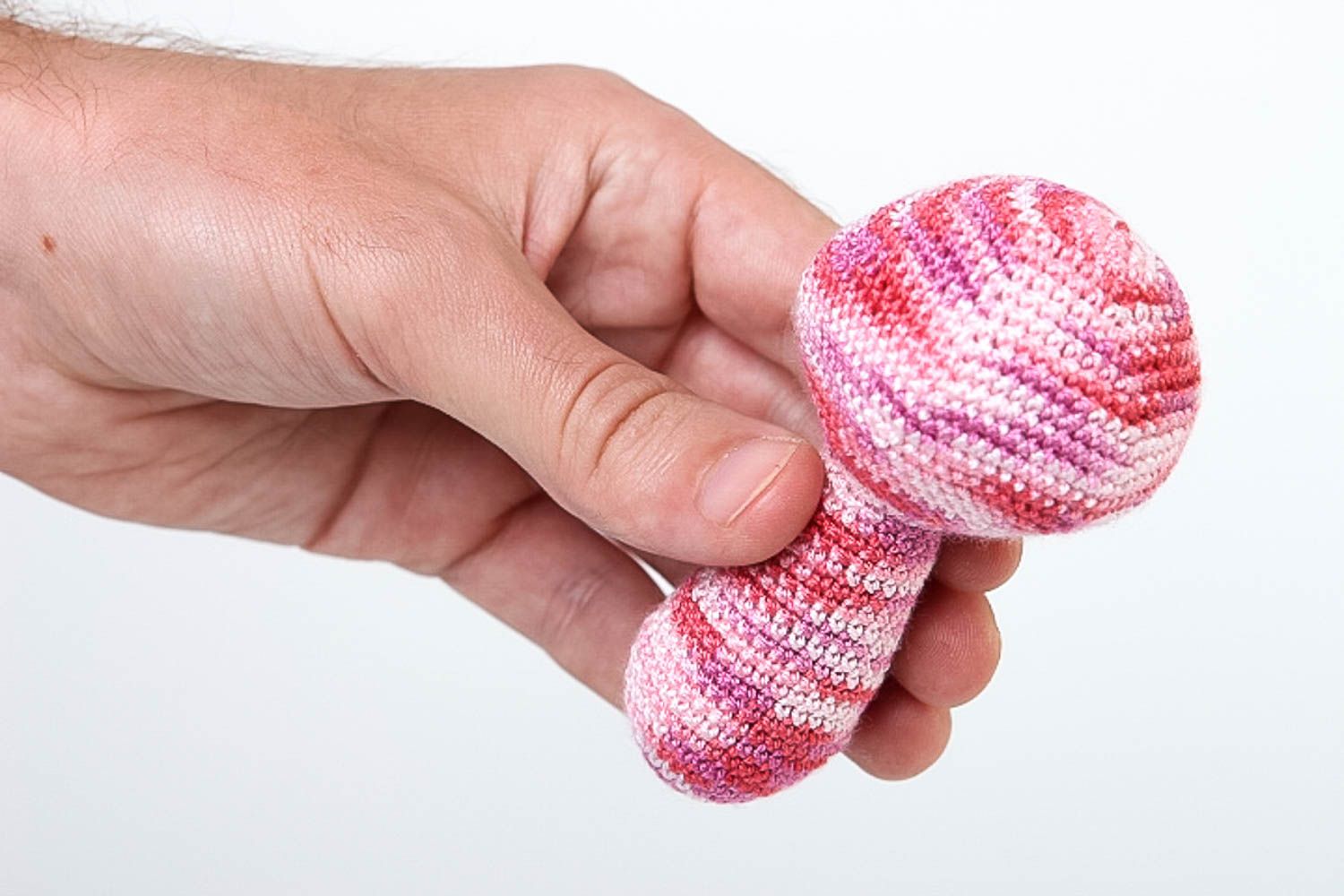 Sonajero para bebés hecho a mano juguete para niños regalo original rosado foto 5