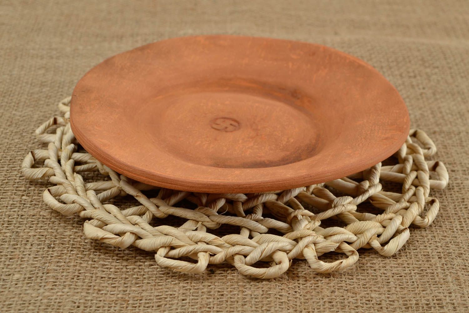 Керамическая тарелка керамика ручной работы глиняная посуда для вторых блюд фото 1