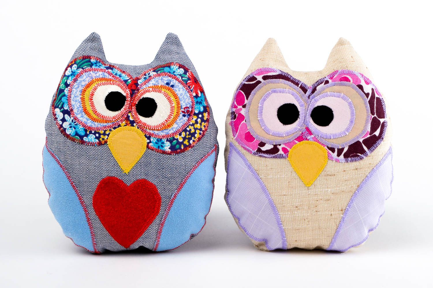 Handmade designer owl toys 2 cute soft toys for kids stylish textile toys photo 4