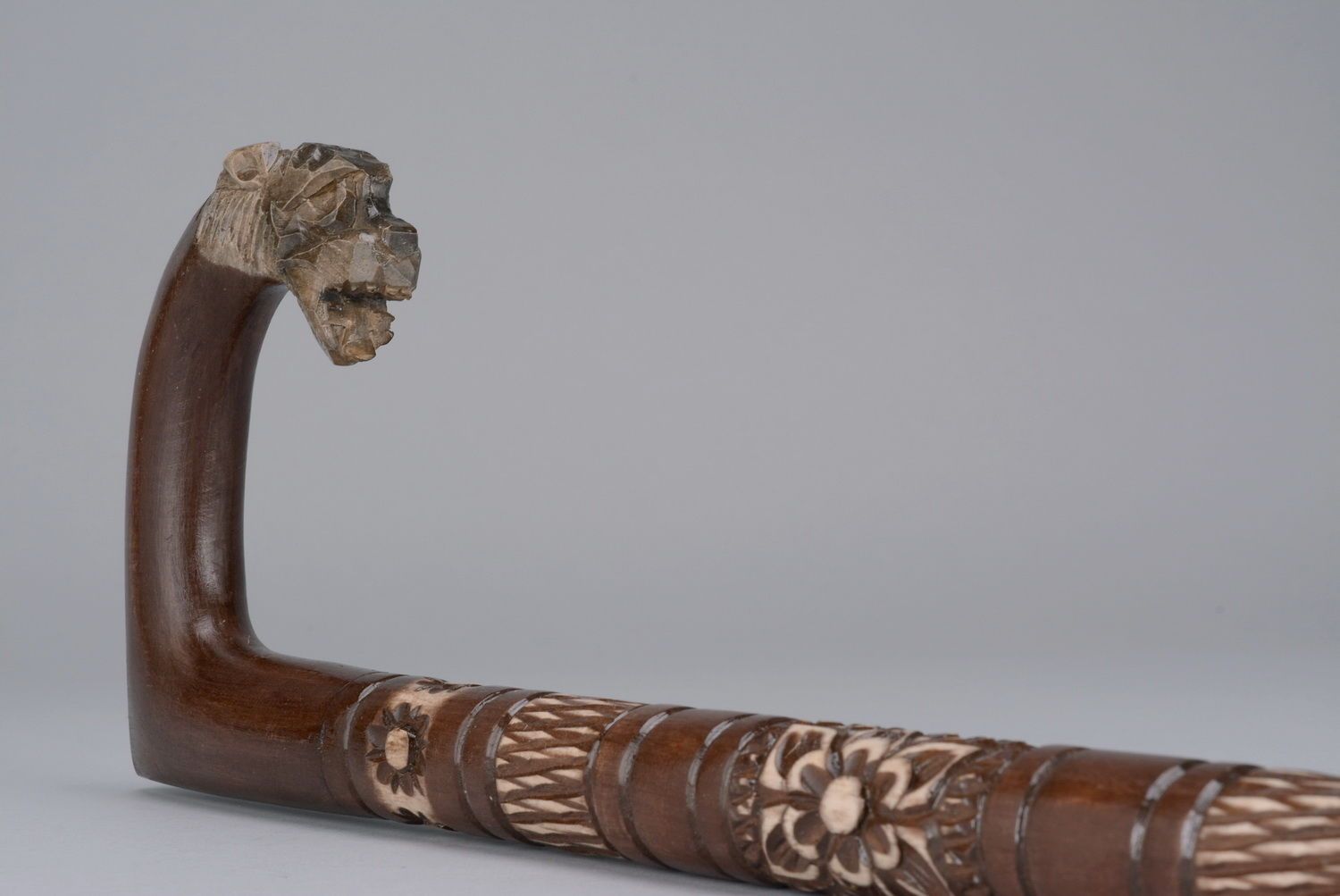 Carved wooden cane photo 3