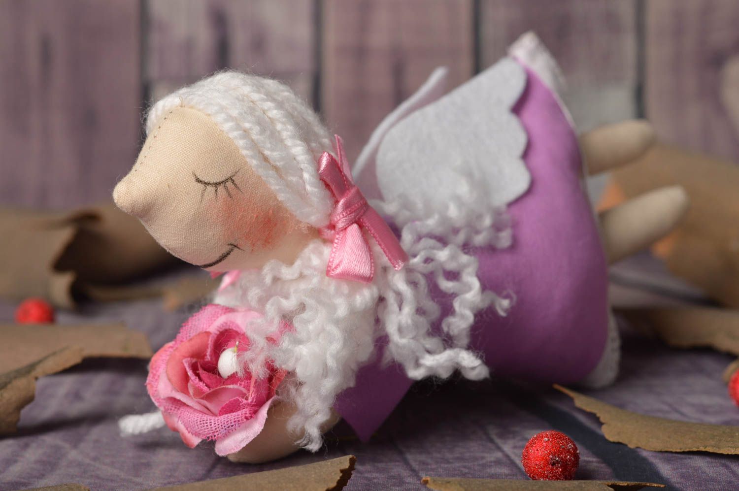 Интерьерная игрушка ручной работы декоративная подвеска ангел декор для дома фото 1