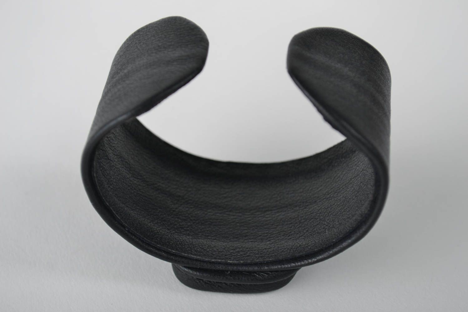 Handmade Leder Armband Designer Schmuck Accessoires für Frauen breit schwarz foto 4