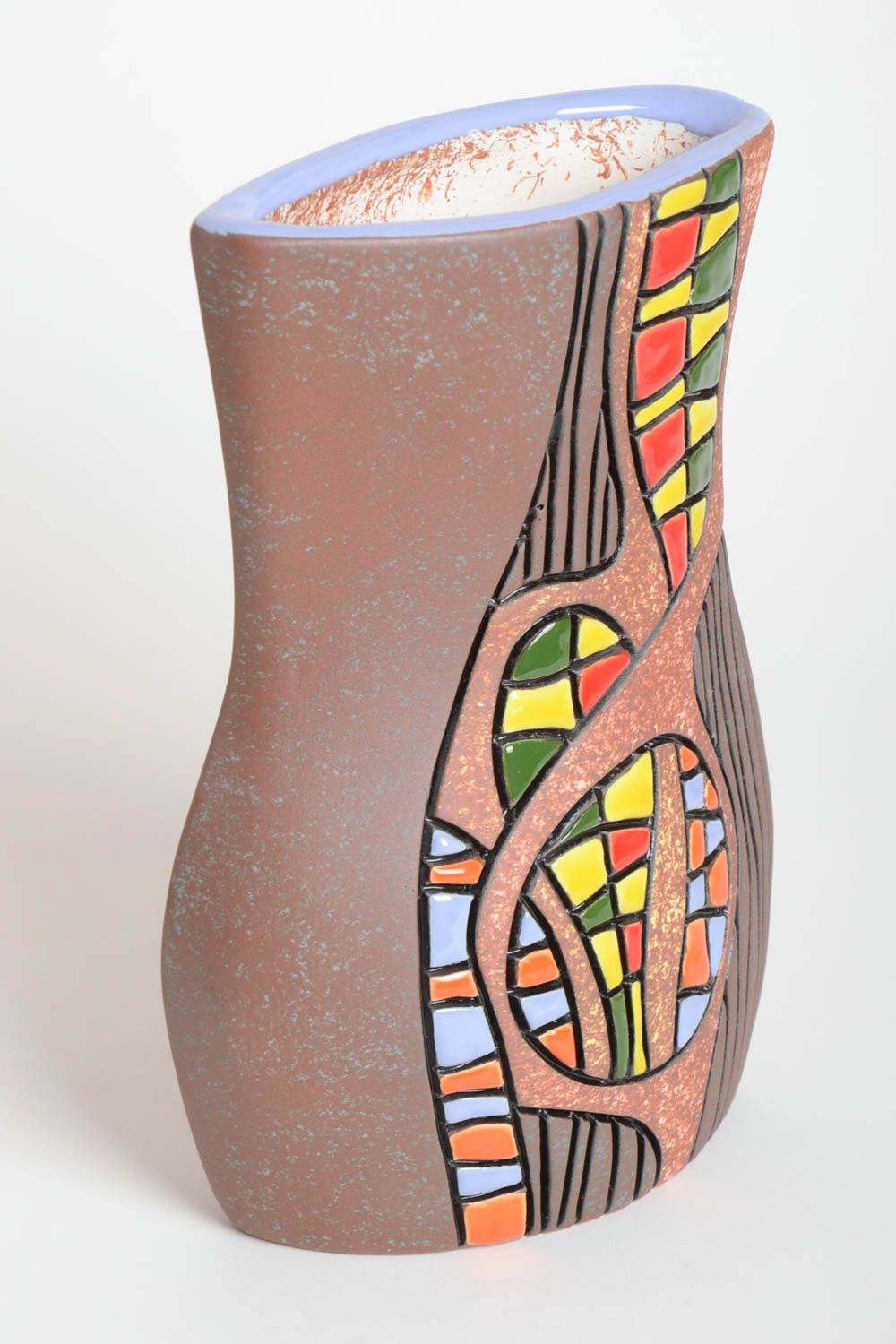 Designer Vase bunt handgemachte Keramik Haus Dekoration Geschenk für Frauen 2 L foto 2