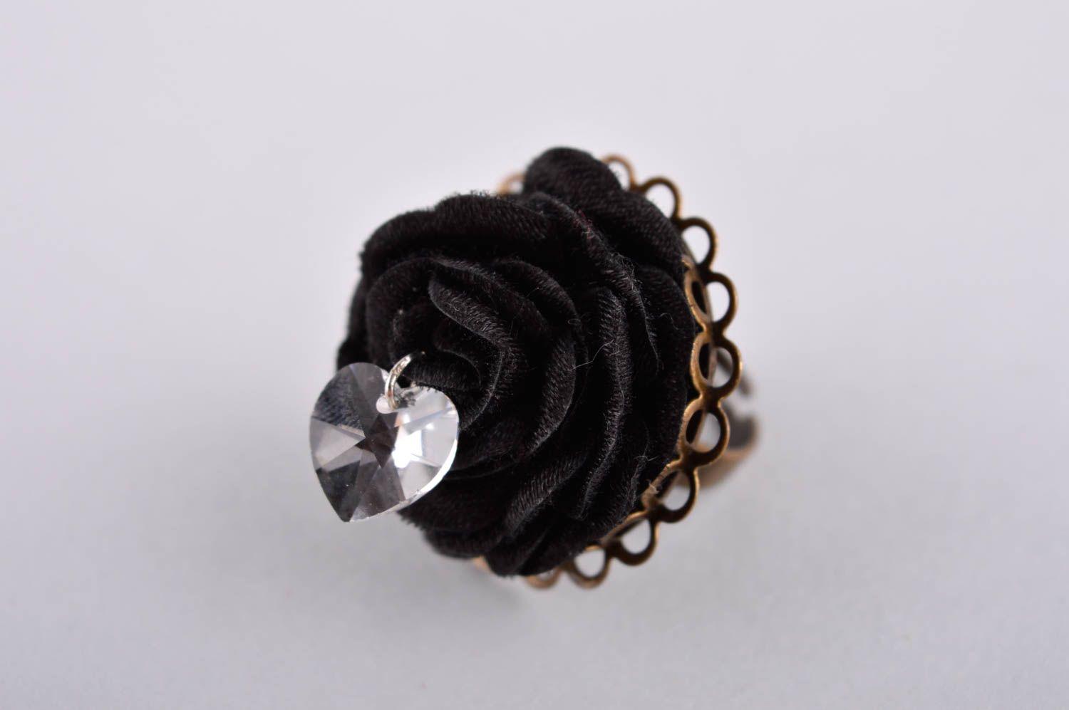 Кольцо ручной работы крупное кольцо модная бижутерия кольцо с цветком  фото 2