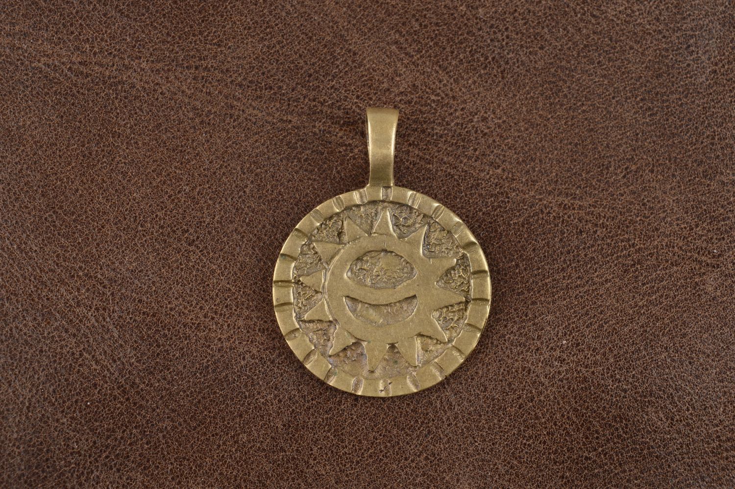 Handmade unusual bronze pendant designer stylish pendant metal jewelry photo 1