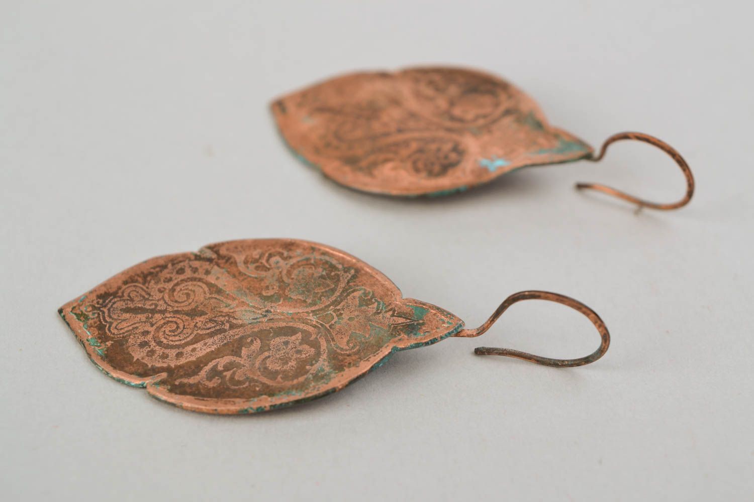 Ethnic copper earrings photo 4