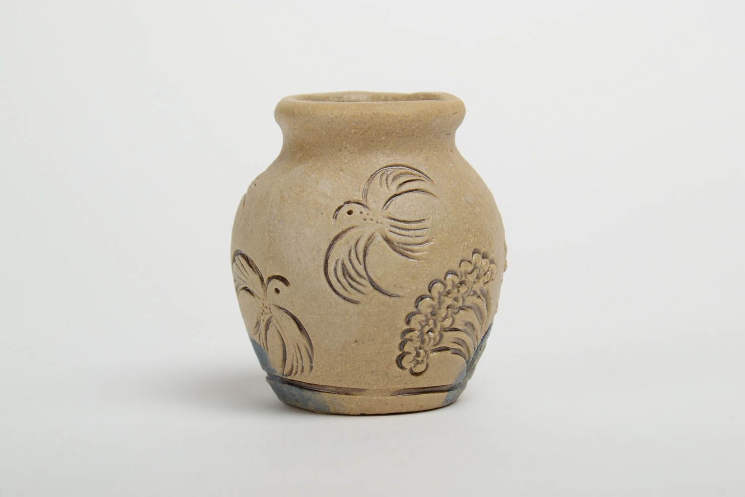 Крошечный глиняный кувшин для декора ручной работы красивый оригинальный фото 2