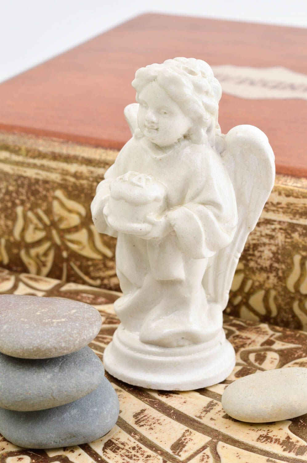Декор для дома ручной работы гипсовая статуэтка в виде ангела элемент декора фото 1