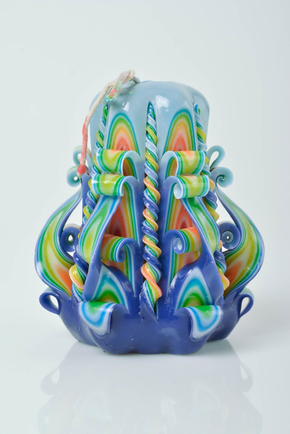 Velas de colores hechas a mano de parafina conjunto de 3 piezas hermosas foto 2