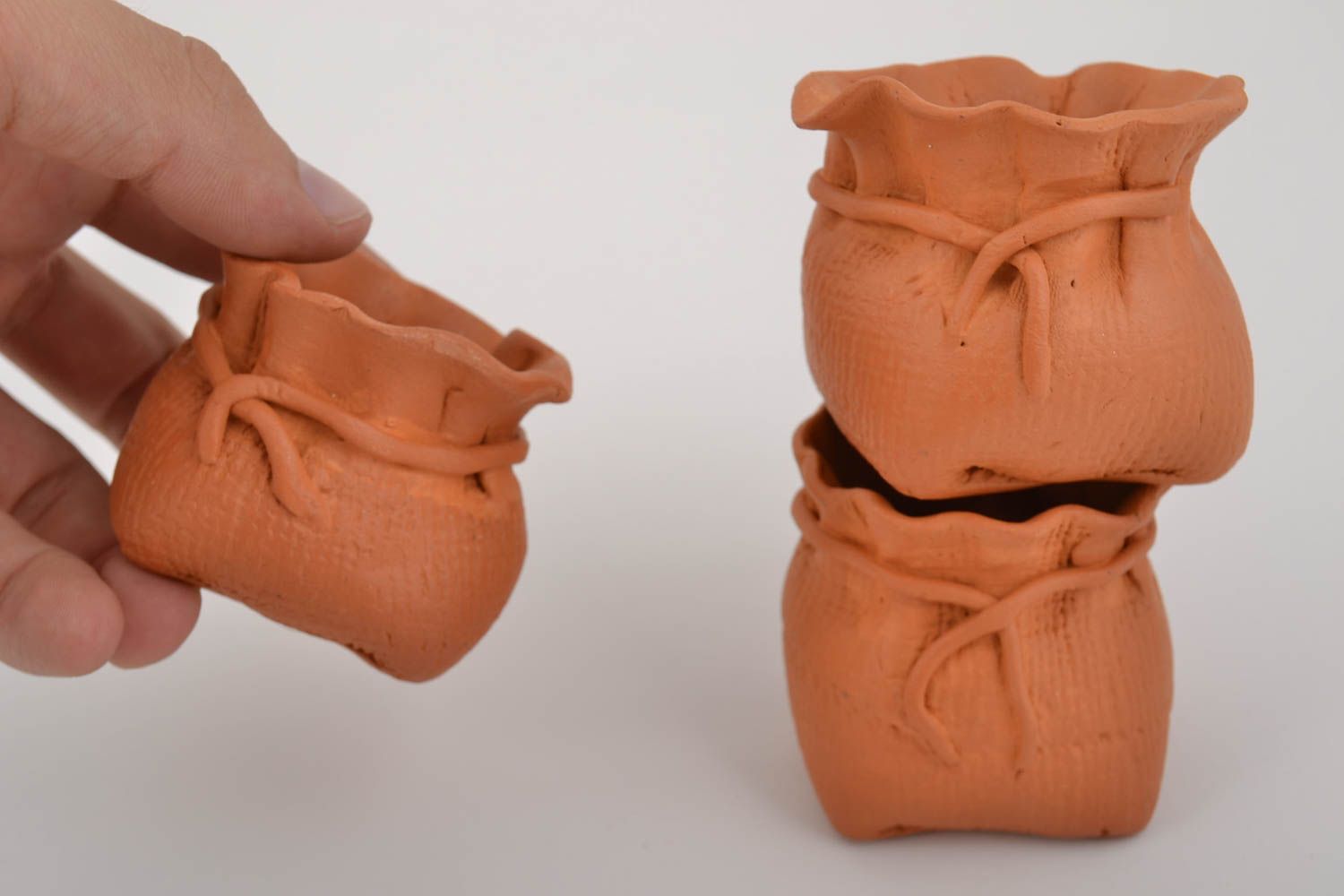 Beautiful handmade designer ceramic spice pots set for 75 g each photo 2