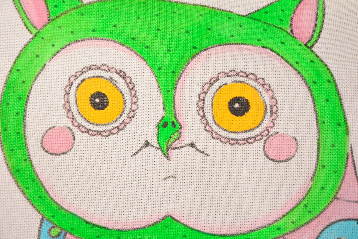 Handmade Stoff Tragetasche Designer Tasche Damen Accessoire Stoff Tasche Eule foto 2