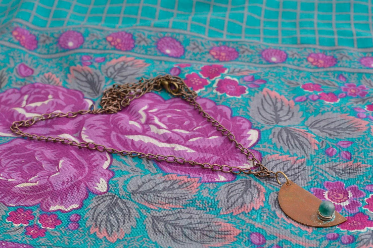 Украшение ручной работы украшение из меди женский кулон нефритовый красивый фото 2