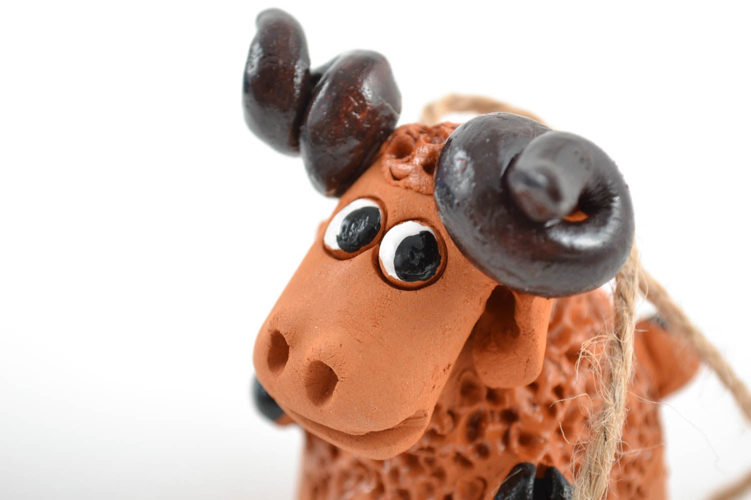 Campanello d'autore in ceramica fatto a mano divertente a forma di agnello
 foto 3