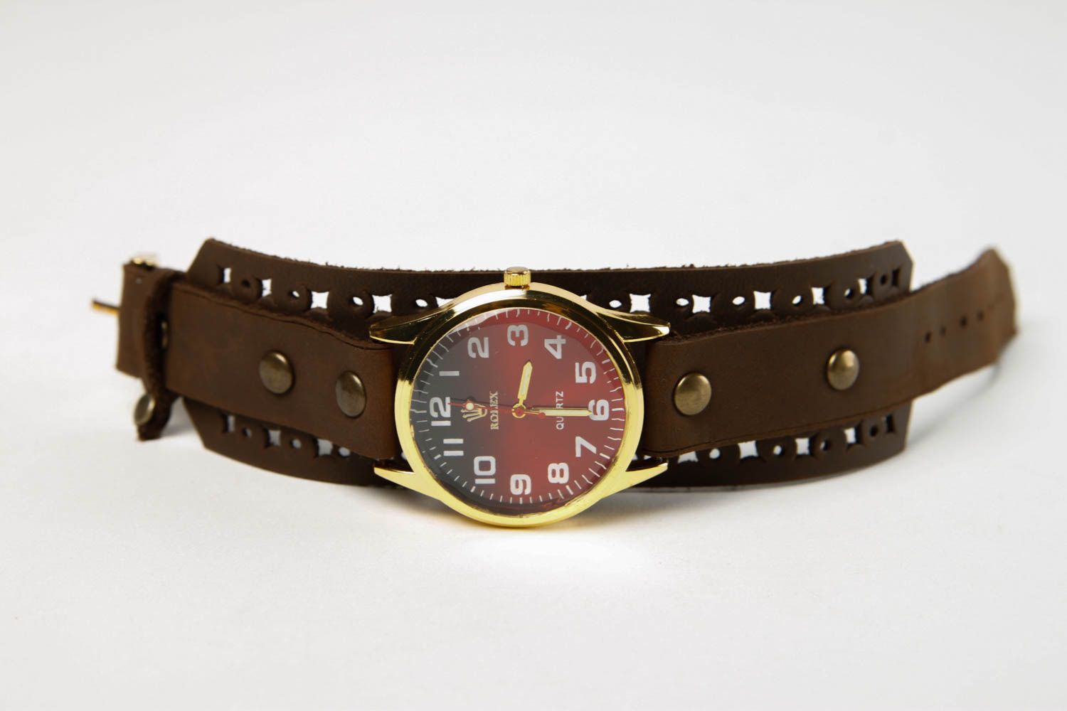 Bracelet cuir fait main Bracelet de montre design originale Accessoire en cuir photo 3