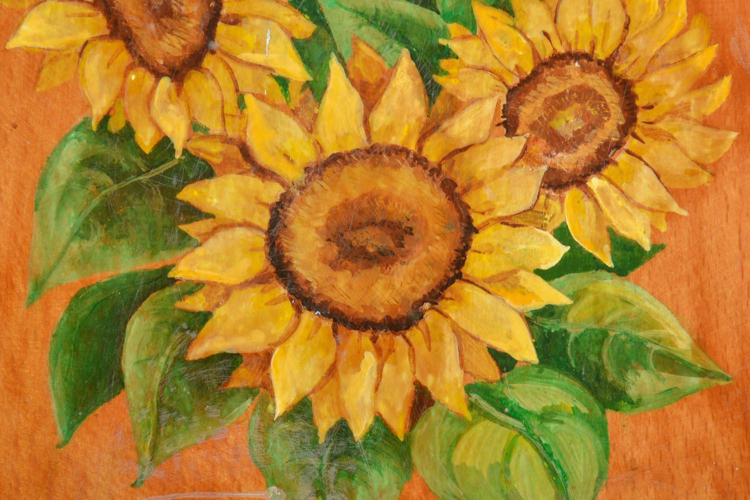 Wooden chopping board Sunflowers photo 3