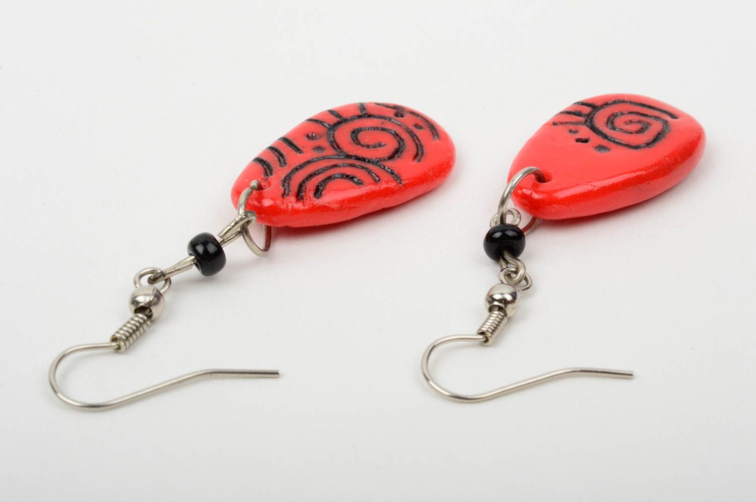 Handmade jewelry designer accessories polymer clay dangling earrings gift ideas photo 5