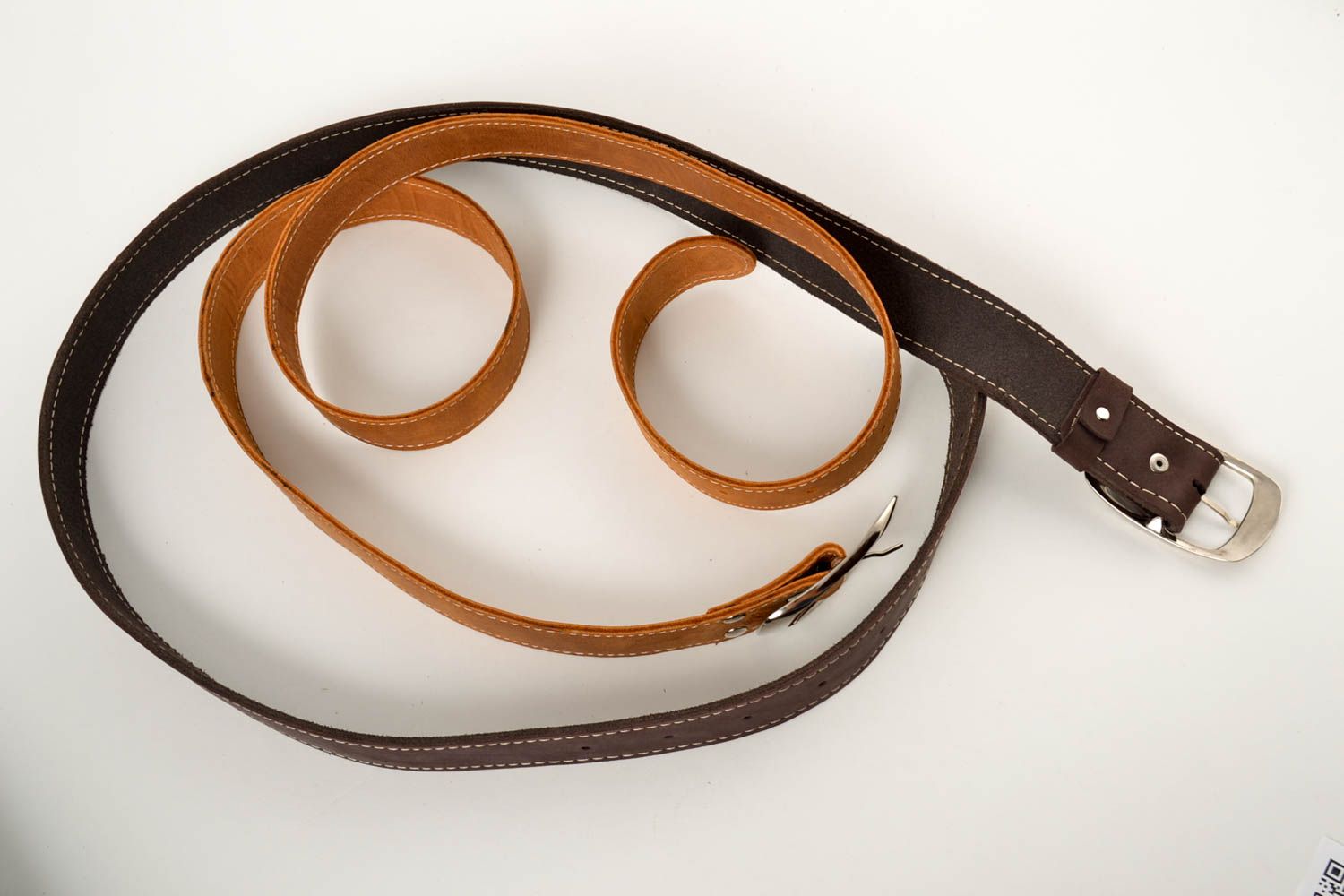 Handmade Herren Gürtel in Braun Accessoires für Männer Gürtel aus Leder 2 Stück foto 5