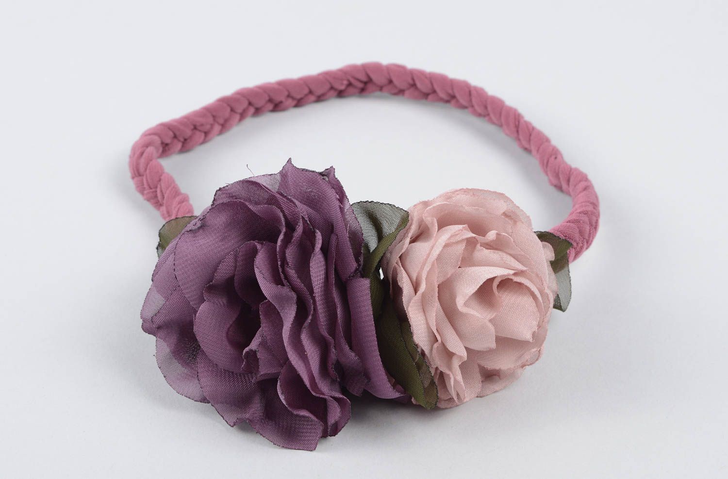 Dunkles Haarband mit Blumen handmade Designer Schmuck Accessoire für Haare  foto 1