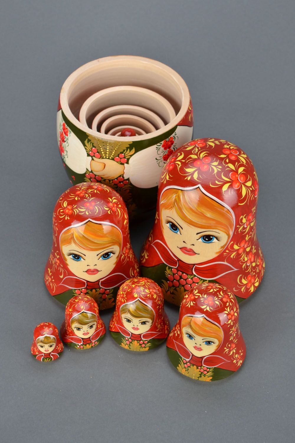 Nesting doll with oil painting photo 5