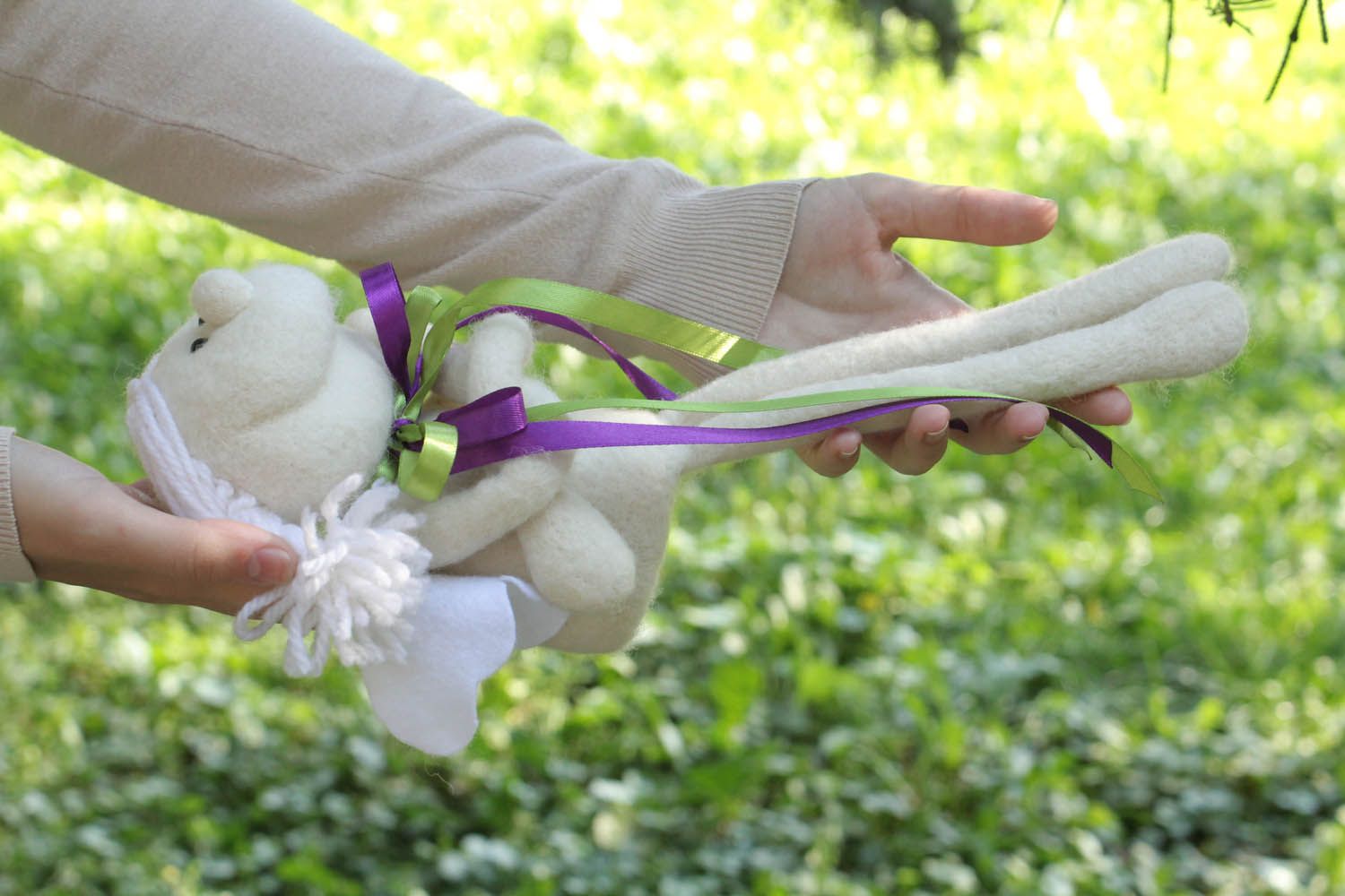 Brinquedo macio têxtil feito à mão para decoração do interior de materiais naturais Anjo foto 5