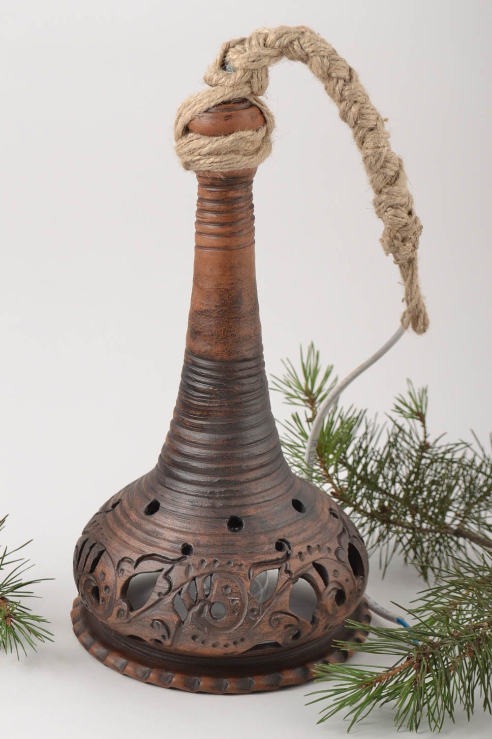 Handmade ceramic lamp decoration for home handmade decor lamp on lace best gift photo 1