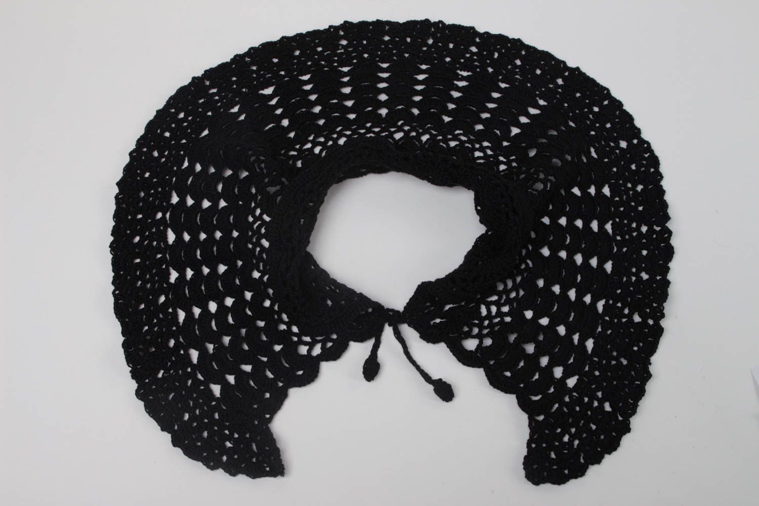 Col tricoté fait main noir Accessoires tricot au crochet Cadeau femme design photo 3