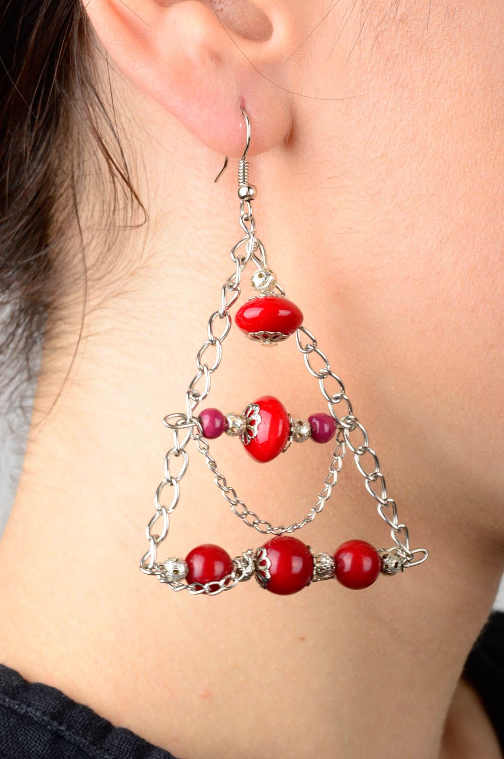 Handmade earrings unusual earrings designer accessory handmade jewelry photo 2