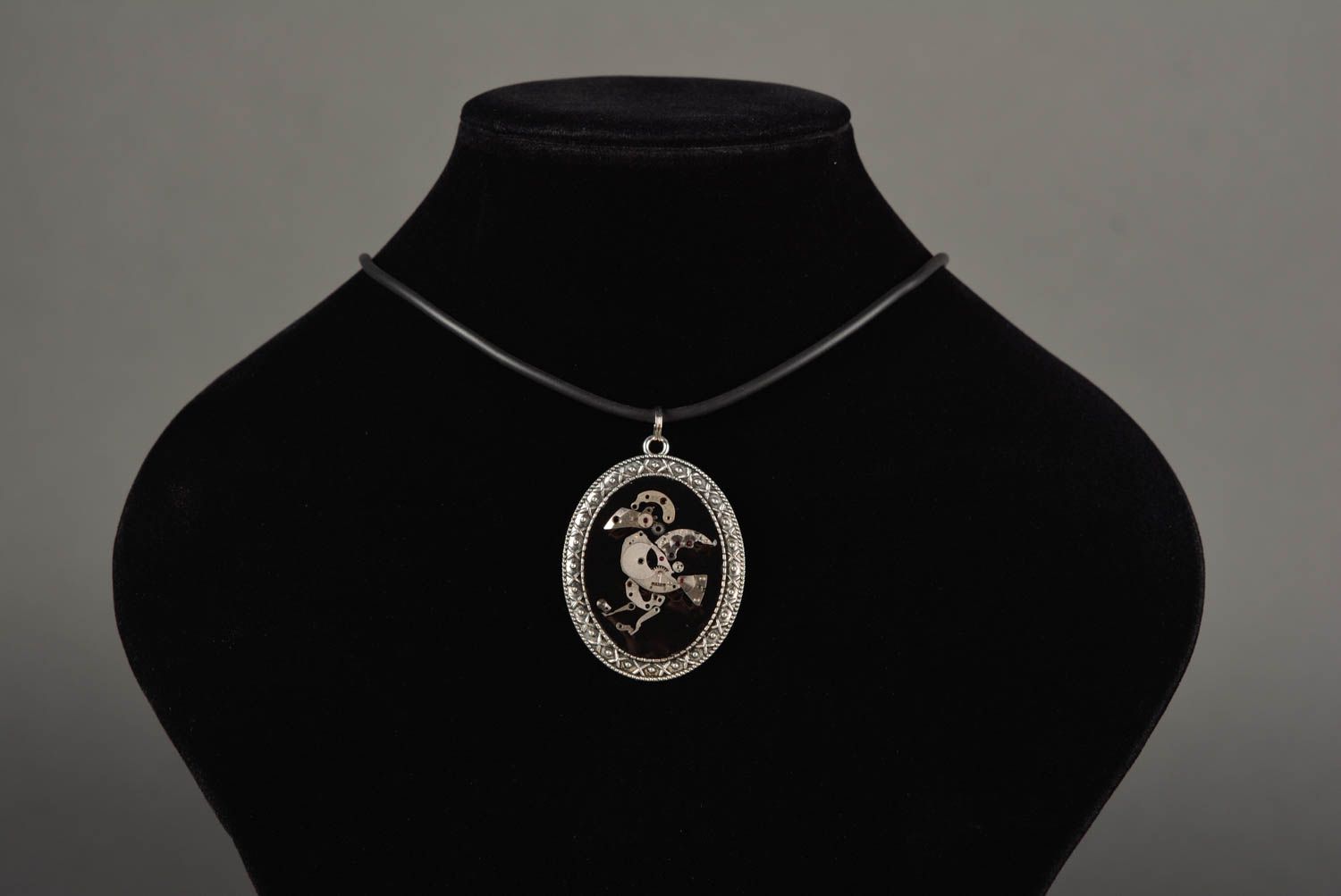 Handmade unique steampunk pendant designer jewelry necklace present for woman photo 2