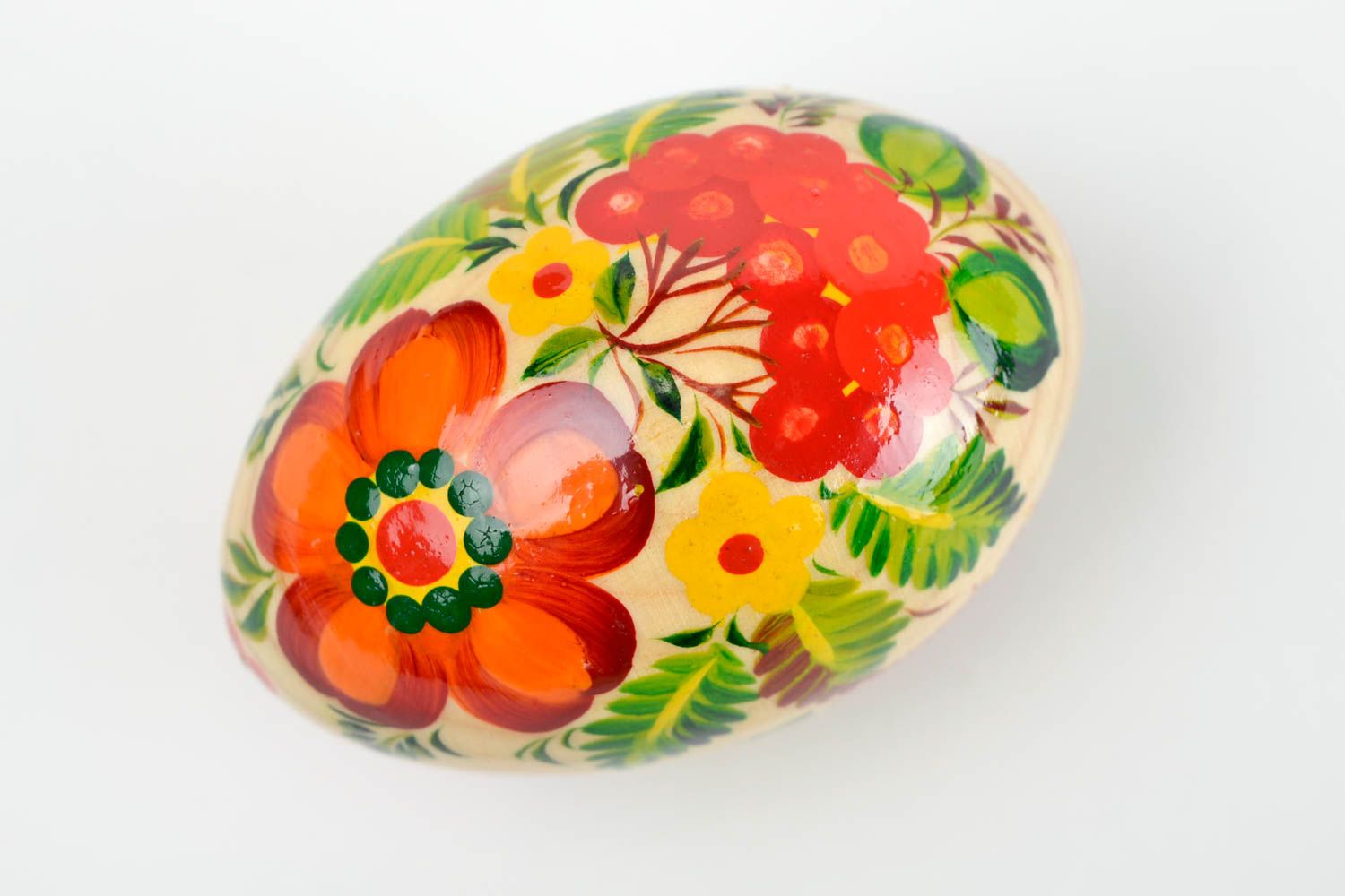 Huevo decorado artesanal de madera decoración para Pascua regalo original foto 3