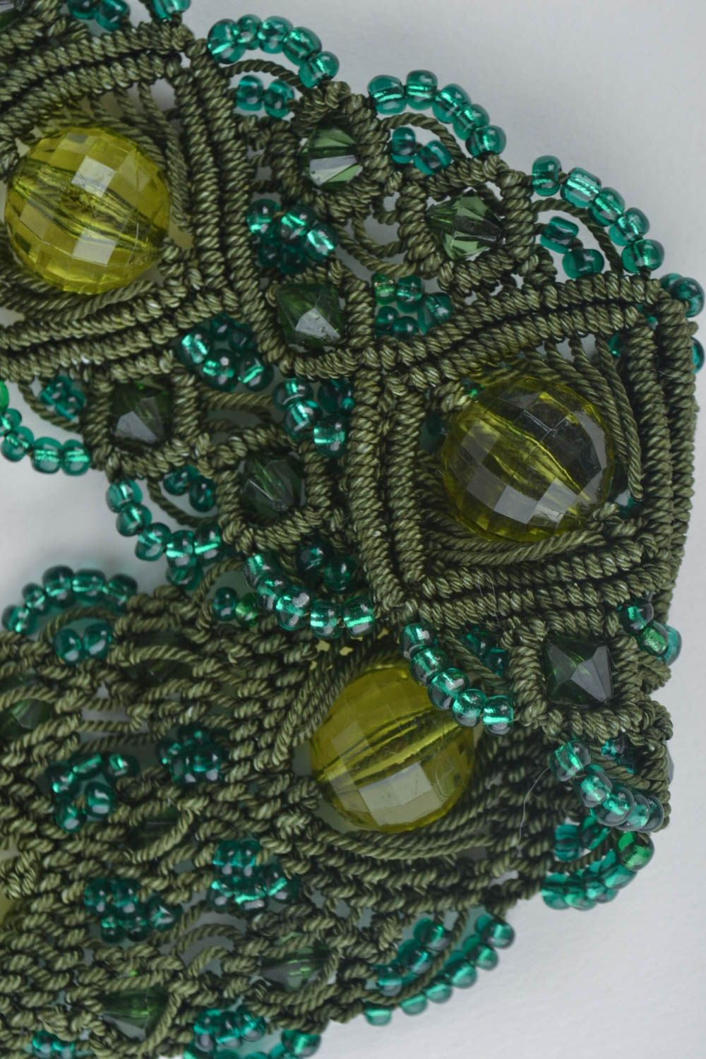 Женский ремень ручной работы плетеный ремень зеленый макраме пояс на завязках фото 3