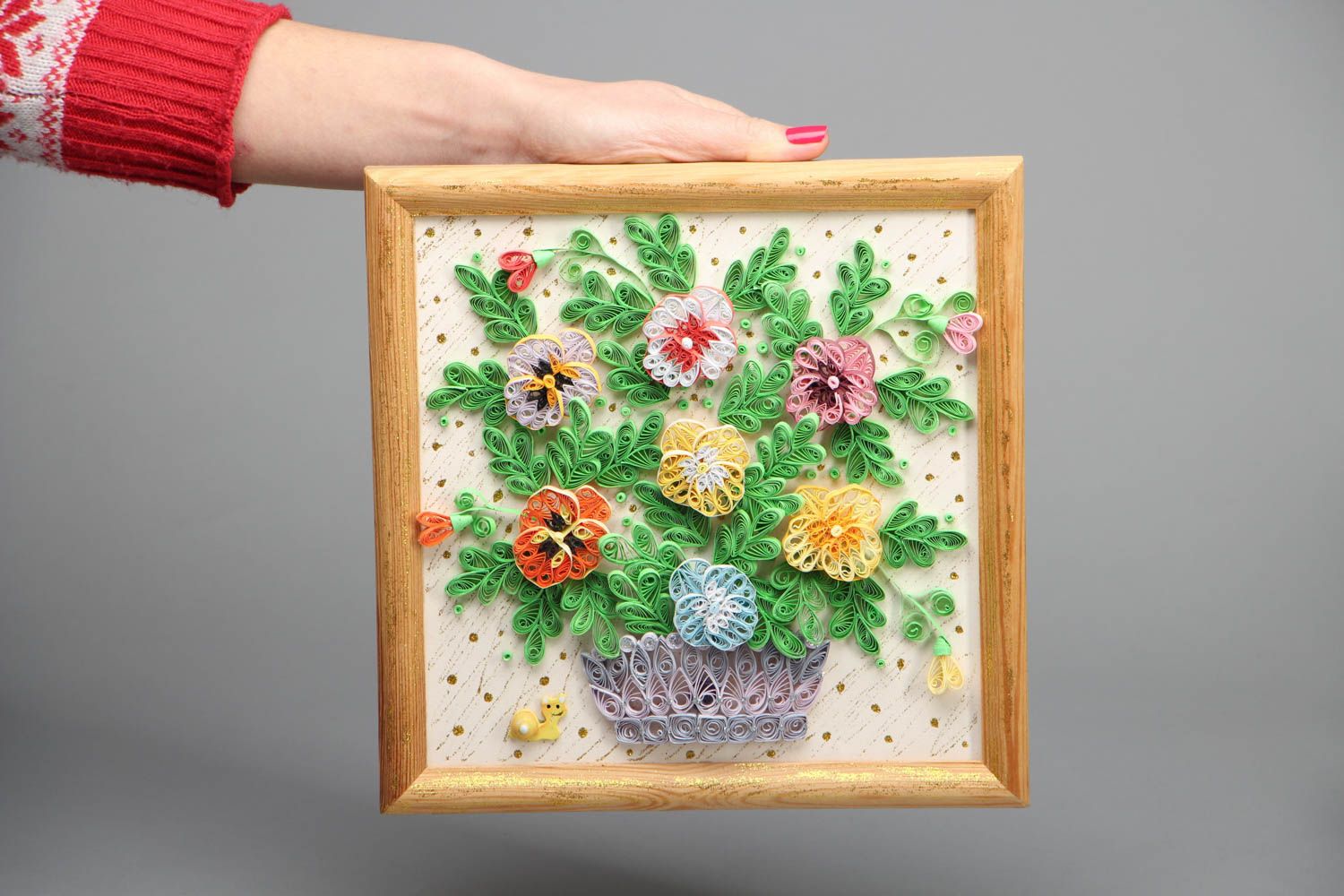 Quilling picture with flowers photo 4